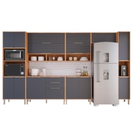 Cozinha Modulada Esplêndida 7 Peças com Torre Quente 2 Fornos Cinamomo/Titânio - MGM Cozinha Modulada Esplêndida 7 Peças com Torre Quente 2 Fornos Cinamomo/Titânio - MGM