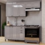 Cozinha Modulada Firenze 3 Peças com Balcão 120cm Chumbo/Titânio sem Tampo - Indékes