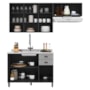 Cozinha Modulada Firenze 3 Peças com Balcão 120cm Chumbo/Titânio sem Tampo - Indékes