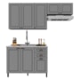 Cozinha Modulada Firenze 3 Peças com Balcão 120cm Chumbo/Titânio sem Tampo - Indékes