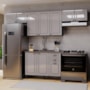Cozinha Modulada Firenze 4 Peças com Aéreo 120cm Chumbo/Titânio - Indékes
