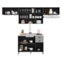 Cozinha Modulada Firenze 4 Peças com Aéreo 120cm Chumbo/Titânio - Indékes