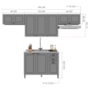 Cozinha Modulada Firenze 4 Peças com Aéreo 120cm Chumbo/Titânio - Indékes