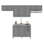 Cozinha Modulada Firenze 4 Peças com Aéreo 120cm Chumbo/Titânio - Indékes