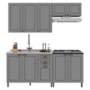 Cozinha Modulada Firenze 4 Peças com Aéreo de Geladeira Chumbo/Titânio - Indékes