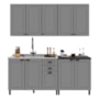 Cozinha Modulada Firenze 4 Peças com Balcão 120cm Chumbo/Titânio sem Tampo - Indékes