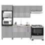 Cozinha Modulada Firenze 4 Peças com Torre Quente 2 Fornos Chumbo/Titânio - Indékes