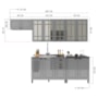 Cozinha Modulada Firenze 5 Peças com Aéreo 120cm Chumbo/Titânio - Indékes