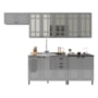 Cozinha Modulada Firenze 5 Peças com Aéreo 120cm Chumbo/Titânio - Indékes