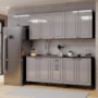 Cozinha Modulada Firenze 5 Peças com Balcão 120cm Chumbo/Titânio sem Tampo - Indékes