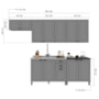 Cozinha Modulada Firenze 5 Peças com Balcão 120cm Chumbo/Titânio sem Tampo - Indékes