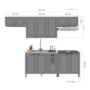 Cozinha Modulada Firenze 5 Peças com Balcão 80cm Cooktop Chumbo/Titânio - Indékes