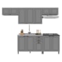 Cozinha Modulada Firenze 5 Peças com Balcão 80cm Cooktop Chumbo/Titânio - Indékes