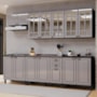Cozinha Modulada Firenze 6 Peças com Balcões 80cm Chumbo/Titânio - Indékes