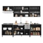 Cozinha Modulada Firenze 6 Peças com Balcões 80cm Chumbo/Titânio - Indékes