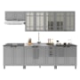 Cozinha Modulada Firenze 6 Peças com Balcões 80cm Chumbo/Titânio - Indékes