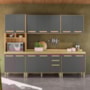 Cozinha Modulada Intenza Bergamo 5 Peças Freijó/Chumbo - Nicioli