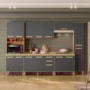 Cozinha Modulada Intenza Carolina 6 Peças Freijó/Chumbo - Nicioli