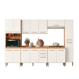 Cozinha Modulada Intenza Carolina 6 Peças Freijó/Off White Cristal - Nicioli  Cozinha Modulada Intenza Carolina 6 Peças Freijó/Off White Cristal - Nicioli
