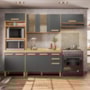 Cozinha Modulada Intenza Madre 4 Peças Freijó/Chumbo - Nicioli