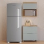 Cozinha Modulada Marquesa 2 Peças com Armário Aéreo Micro-ondas e Balcão 80cm Nature/Verde - Nesher