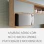 Cozinha Modulada Marquesa 2 Peças com Armário Aéreo Micro-ondas e Balcão 80cm Nature/Verde - Nesher