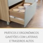 Cozinha Modulada Marquesa 2 Peças com Armário Aéreo Micro-ondas e Balcão 80cm Nature/Verde - Nesher