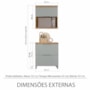 Cozinha Modulada Marquesa 2 Peças com Armário Aéreo Micro-ondas e Balcão 80cm Nature/Verde - Nesher