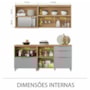 Cozinha Modulada Marquesa 4 Peças com Armário Aéreo Micro-ondas Nature/Verde - Nesher