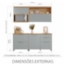 Cozinha Modulada Marquesa 4 Peças com Armário Aéreo Micro-ondas Nature/Verde - Nesher