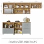 Cozinha Modulada Marquesa 5 Peças com Armário Aéreo Micro-ondas Nature/Verde - Nesher