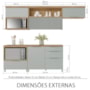 Cozinha Modulada Marquesa 5 Peças com Balcão 80cm para Forno Nature/Verde - Nesher