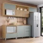 Cozinha Modulada Marquesa 5 Peças com Balcão 80cm para Forno Verde/Nature - Nesher