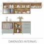 Cozinha Modulada Marquesa 5 Peças com Balcão 80cm para Forno Verde/Nature - Nesher