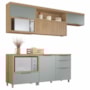Cozinha Modulada Marquesa 5 Peças com Balcão 80cm para Forno Verde/Nature - Nesher