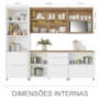Cozinha Modulada Marquesa 5 Peças com Paneleiro e Armário Aéreo Micro-ondas Branco/Nature - Nesher