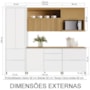 Cozinha Modulada Marquesa 5 Peças com Paneleiro e Armário Aéreo Micro-ondas Branco/Nature - Nesher