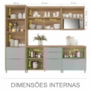 Cozinha Modulada Marquesa 5 Peças com Paneleiro e Armário Aéreo Micro-ondas Nature/Verde - Nesher
