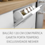 Cozinha Modulada Marquesa 5 Peças com Paneleiro e Balcão Cooktop 80cm Branco/Nature - Nesher 
