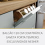 Cozinha Modulada Marquesa 5 Peças com Paneleiro e Balcão Cooktop 80cm Verde/Nature - Nesher
