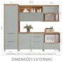 Cozinha Modulada Marquesa 5 Peças com Paneleiro Nature/Verde - Nesher