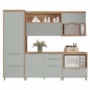 Cozinha Modulada Marquesa 5 Peças com Paneleiro Nature/Verde - Nesher
