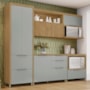 Cozinha Modulada Marquesa 5 Peças com Paneleiro Verde/Nature - Nesher