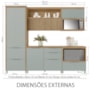 Cozinha Modulada Marquesa 5 Peças com Paneleiro Verde/Nature - Nesher