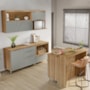 Cozinha Modulada Marquesa 6 Peças Nature/Verde com Bancada 120cm - Nesher