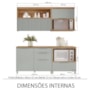 Cozinha Modulada Marquesa 6 Peças Nature/Verde com Bancada 120cm - Nesher