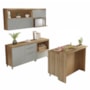 Cozinha Modulada Marquesa 6 Peças Nature/Verde com Bancada 120cm - Nesher