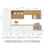 Cozinha Modulada Marquesa 7 Peças com Paneleiro Branco/Nature - Nesher