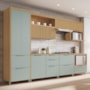 Cozinha Modulada Marquesa 7 Peças com Paneleiro Nature/Verde - Nesher