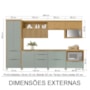Cozinha Modulada Marquesa 7 Peças com Paneleiro Nature/Verde - Nesher